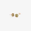 14k & green tourmaline encased flower studs