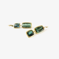 22k & green tourmaline flip flop earrings, 18.49ct