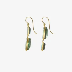 22k & green tourmaline flip flop earrings, 18.49ct