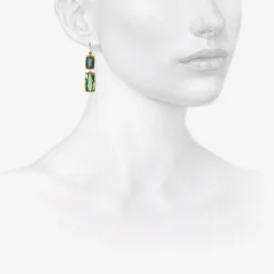 22k & green tourmaline flip flop earrings, 18.49ct