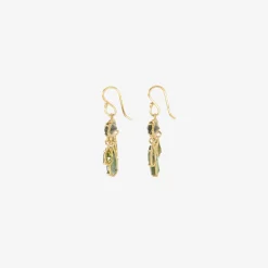 18k & green tourmaline girandole earrings