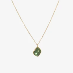 18k & green tourmaline pebble pendant, 7.49ct