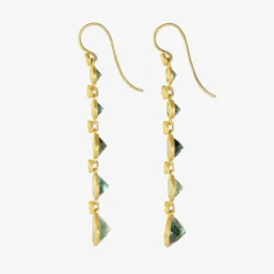 22k & green/blue tourmaline bubble drops, 9.50ct