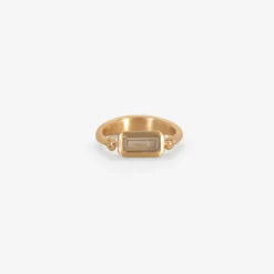 14k & grey baguette diamond empire ring, .71ct