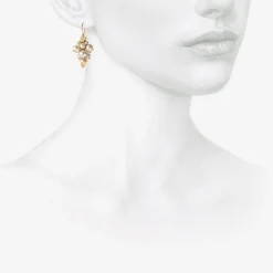 10k & grey pearl bug cluster earrings