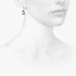14k & grey pearl eggplant earrings