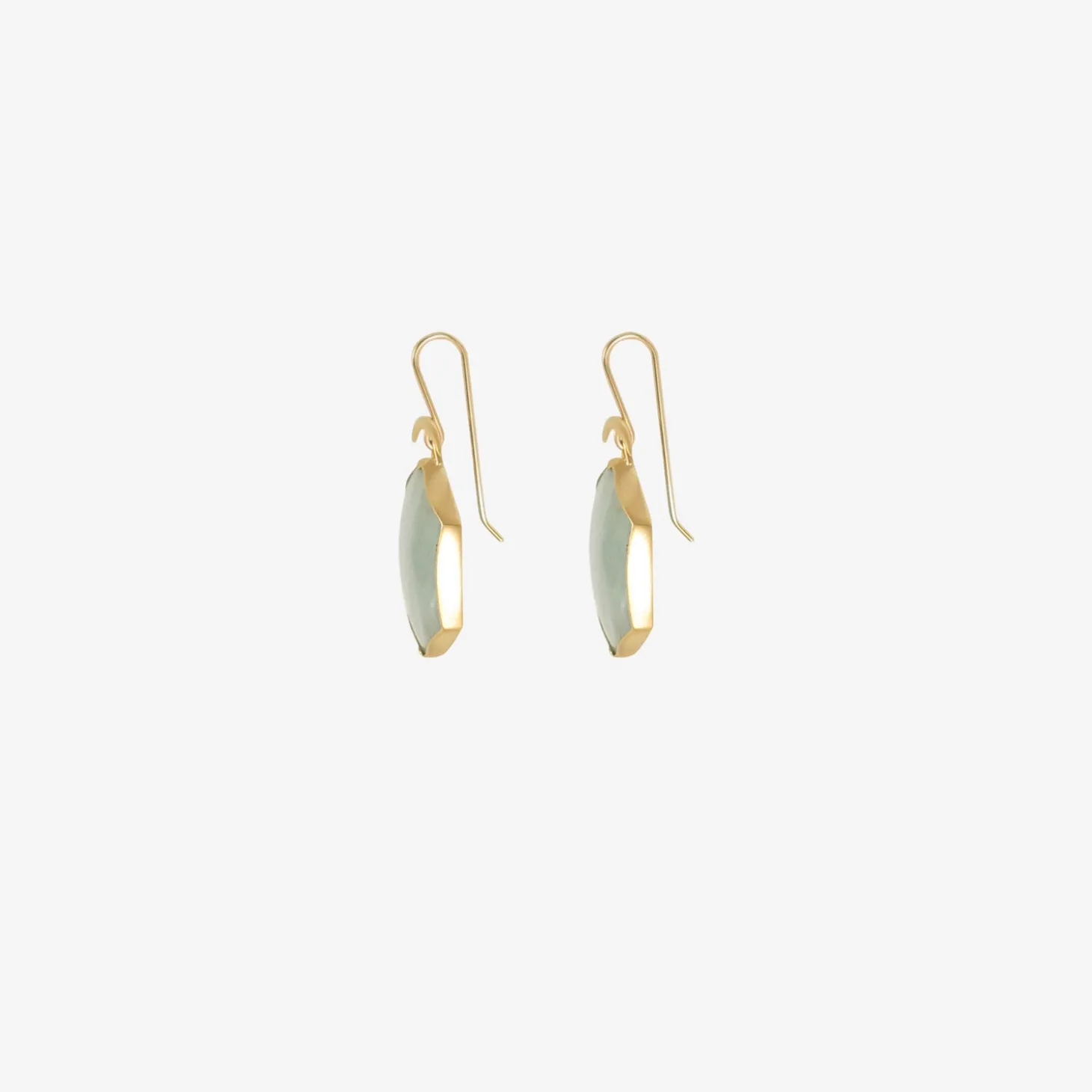 18k & hexagonal aquamarine earrings