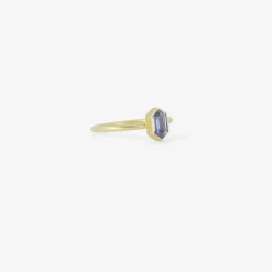 18k & hexagonal blue sapphire ring, .5ct