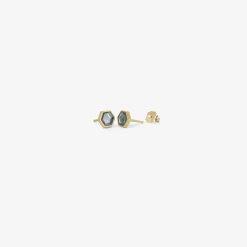 18k & hexagonal blue spinel studs, .8ct