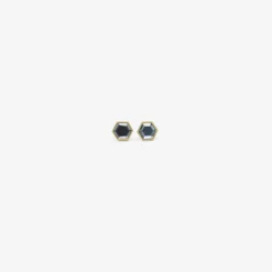 18k & hexagonal blue spinel studs, .8ct