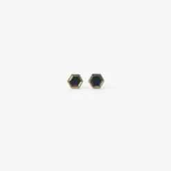 18k & hexagonal teal spinel studs, 1.02ct