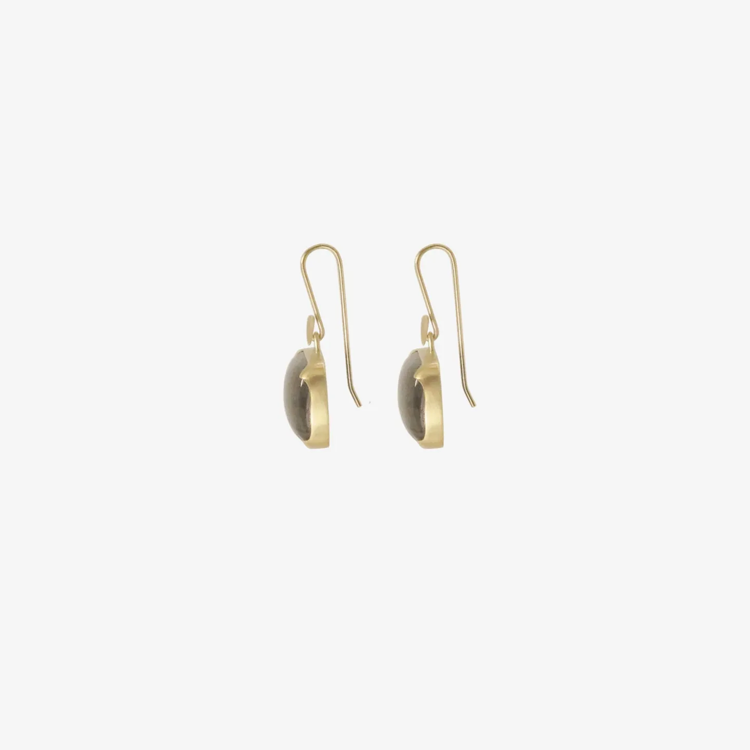 18k & horizontal cushion-shaped labradorite earrings