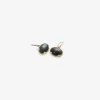 18k & horizontal oval black mother-of-pearl earrings