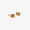 18k & horizontal oval imperial topaz drop earrings, 17.76ct