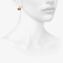 18k & horizontal oval imperial topaz drop earrings, 17.76ct