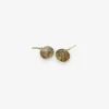 18k & horizontally-set dendritic quartz earring