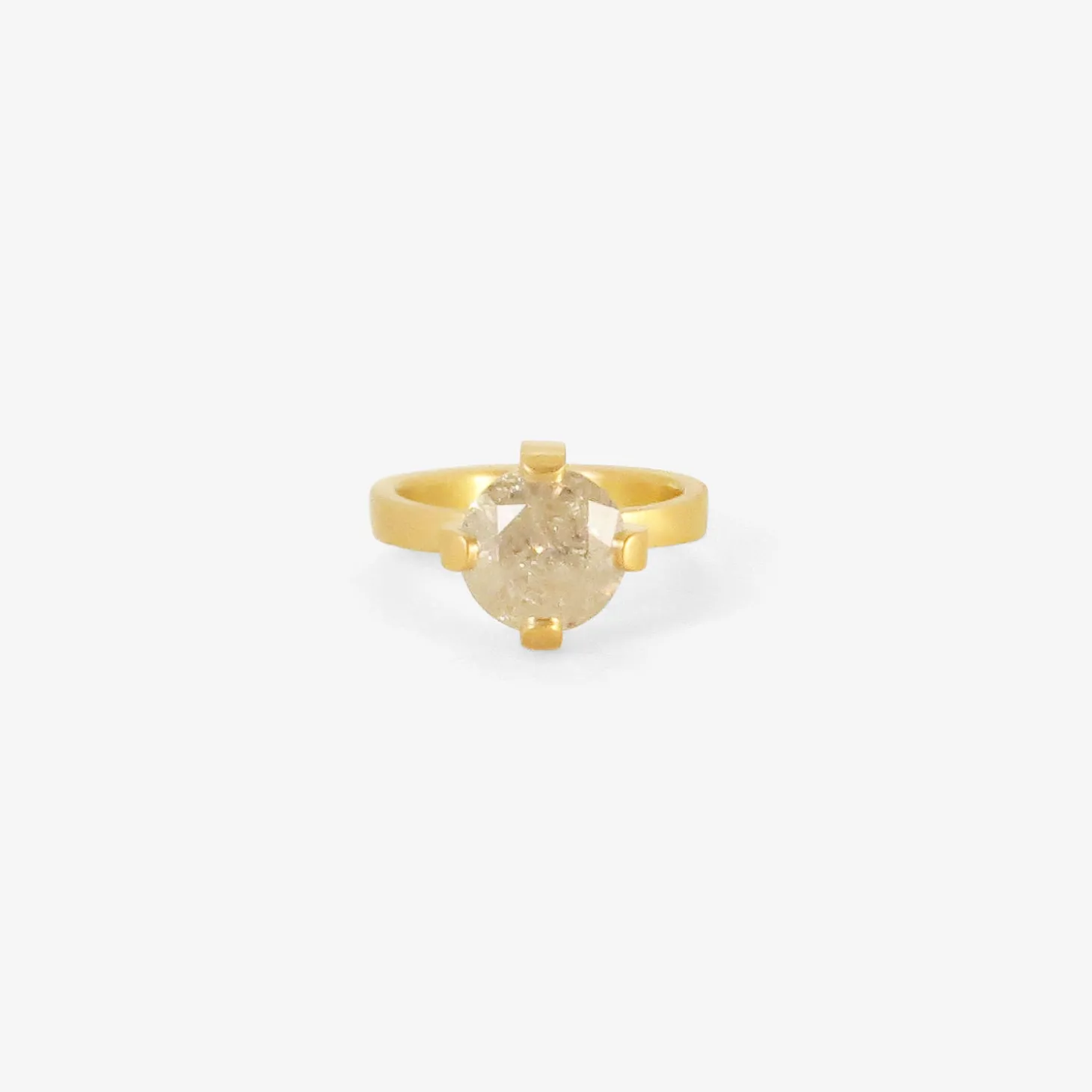 18k & icy brilliant-cut diamond prong set ring, 3.29ct