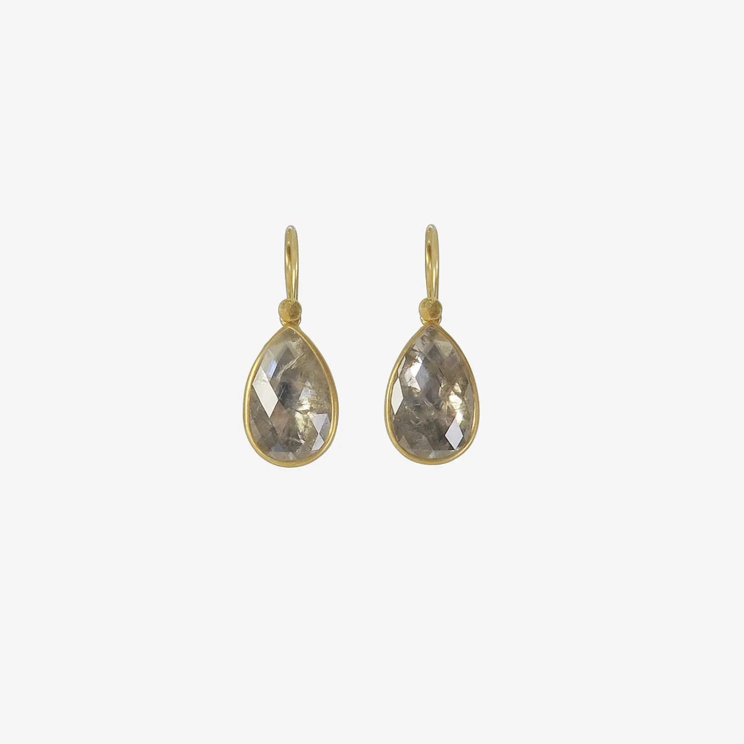 18k & icy grey pear-shaped diamond earrings, 4.72ct