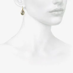 18k & icy grey pear-shaped diamond earrings, 4.72ct