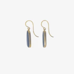 18k & iolite sequin pebble drop earrings, 4.45ct