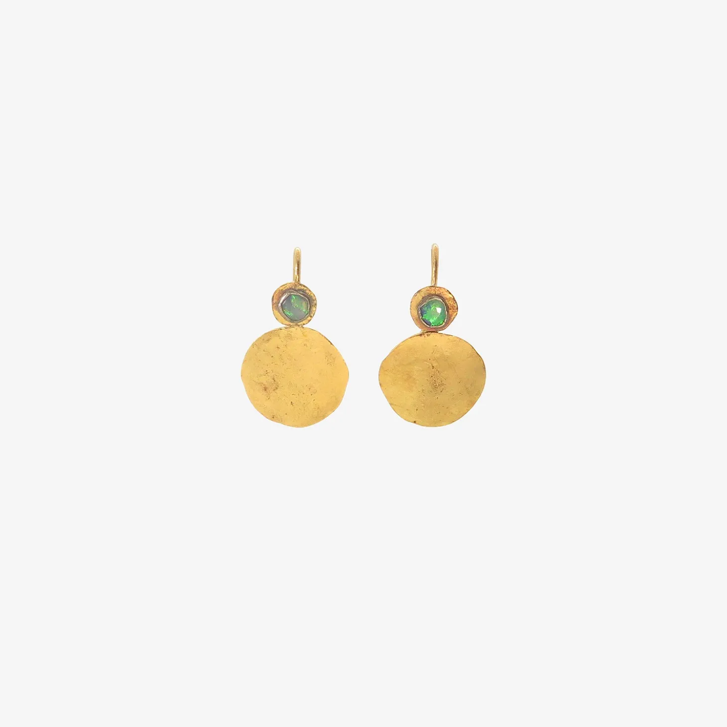 24k & 18k double squash earrings with opals