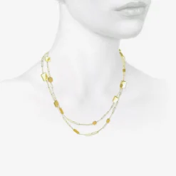 18k & 24k long mies dream cubic necklace