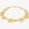 18k & 22k shape necklace with tourmaline, aquamarine & moonstone