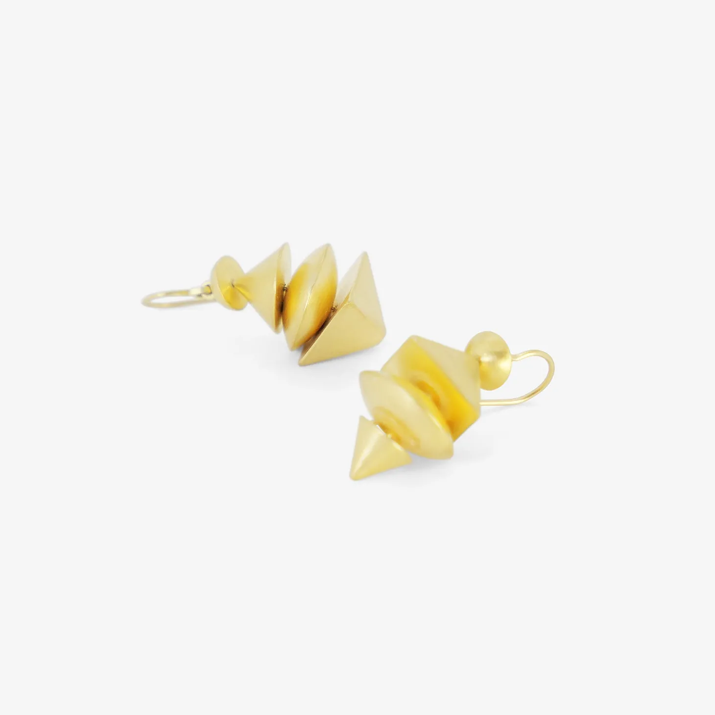 22k & 18k 4-tiered squat neo-geo earrings