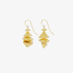 22k & 18k 4-tiered squat neo-geo earrings