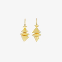 22k & 18k 4-tiered squat neo-geo earrings