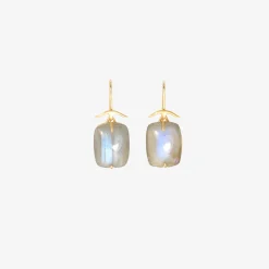 18k & labradorite pillow earrings