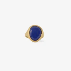 18k & lapis signet ring, 5.76ct