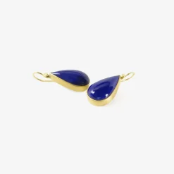 18k & lapis teardrop earrings, 21.41ct
