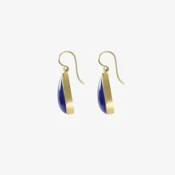 18k & lapis teardrop earrings, 21.41ct
