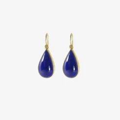 18k & lapis teardrop earrings, 21.41ct