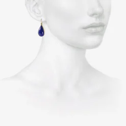 18k & lapis teardrop earrings, 21.41ct