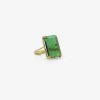 18k & large emerald-cut green tourmaline ring