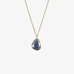 18k & large fine blue spinel sequin pendant, 11.52ct