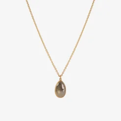 18k & large grey diamond teardrop pendant, 6.84ct