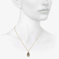 18k & large grey diamond teardrop pendant, 6.84ct