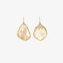 22k & large keshi pearl drop earrings