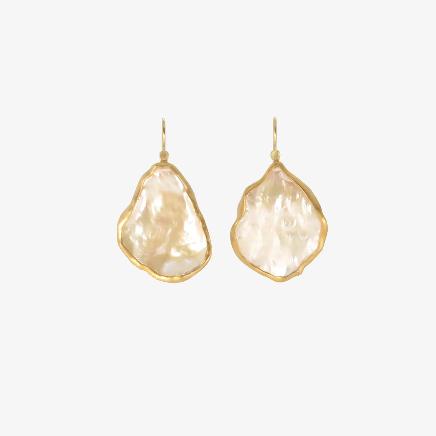 22k & large keshi pearl drop earrings