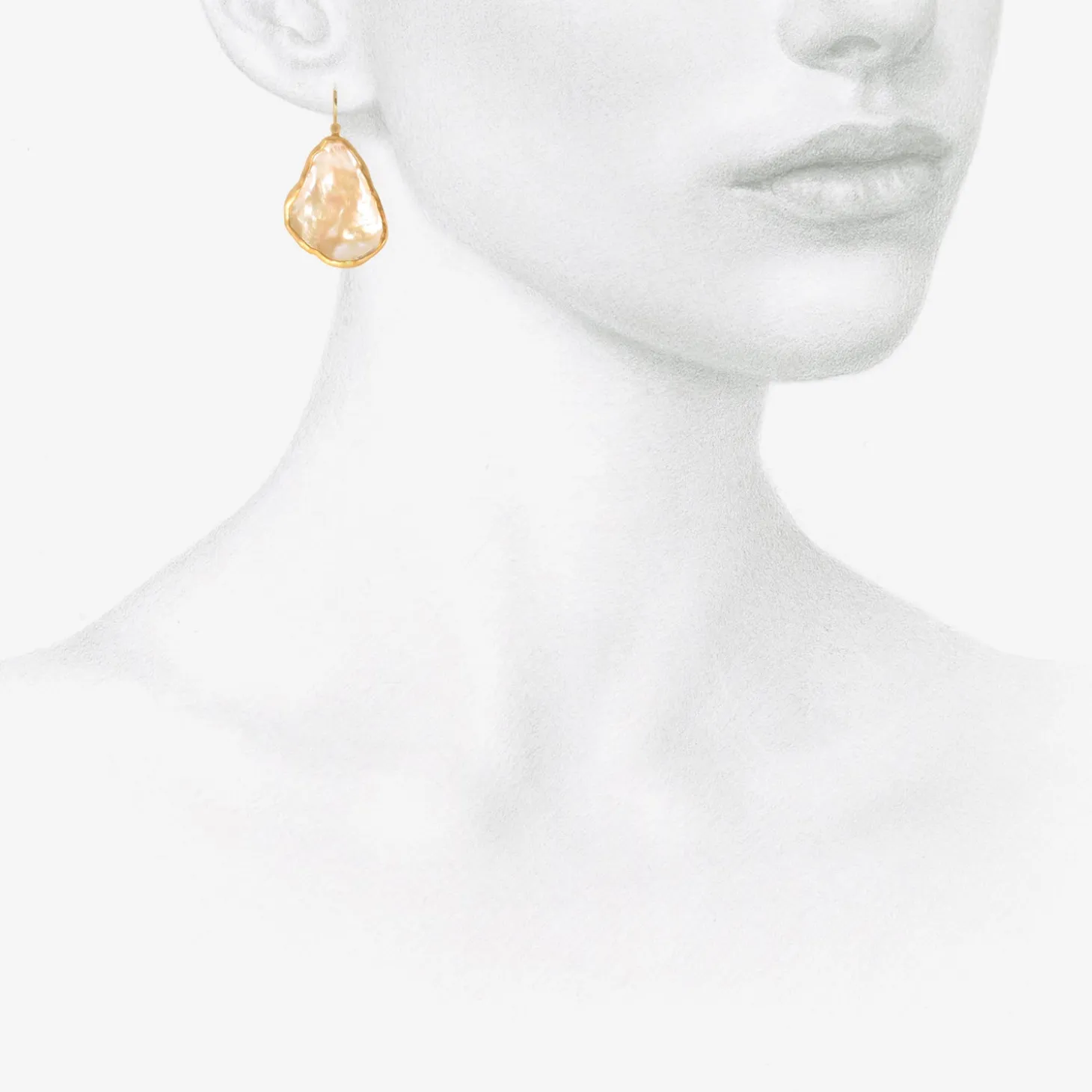 22k & large keshi pearl drop earrings