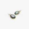 18k & large oval black mother-of-pearl earrings