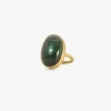 18k & large oval blue green tourmaline ring, 18.5ct