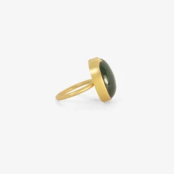 18k & large oval blue green tourmaline ring, 18.5ct