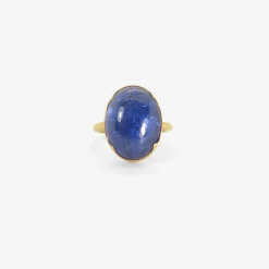 18k & large oval blue tanzanite ring