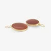 18k & large oval carnelian drop earrings, 23.79ct