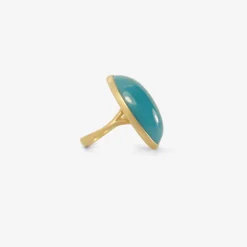 18k & large oval gem silica ring, 24.06ct