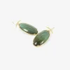 18k & large oval green tourmaline earrings